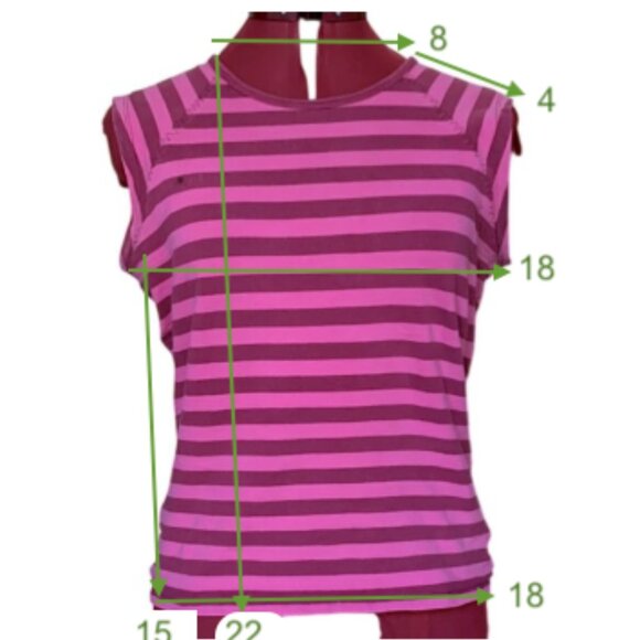 BUFFALO JEANS - Striped Pink Sleeveless Tank Top - Sport - Picture 8 of 8